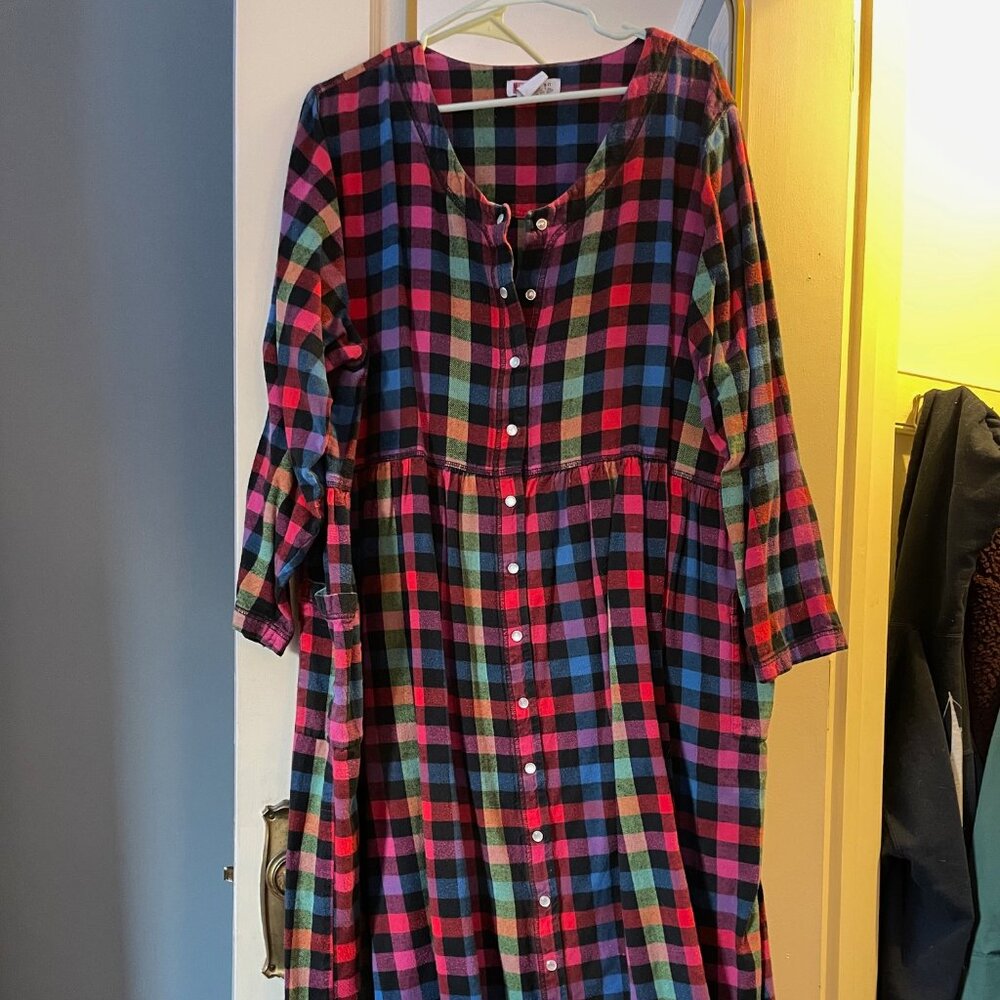 Cute & Comfy Rainbow Flannel Dress
